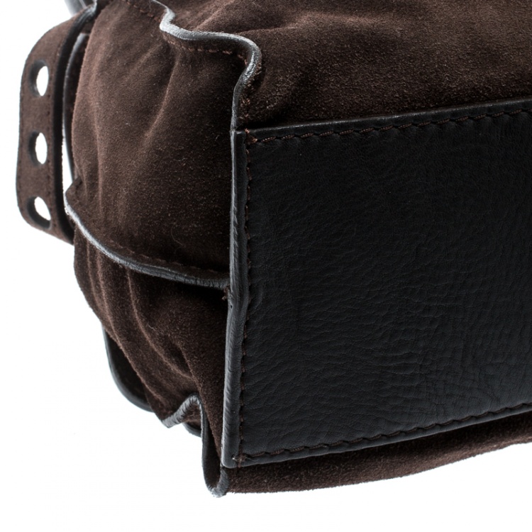 Pre Owned Gianfranco Ferre Brown Suede and Leather Satchel