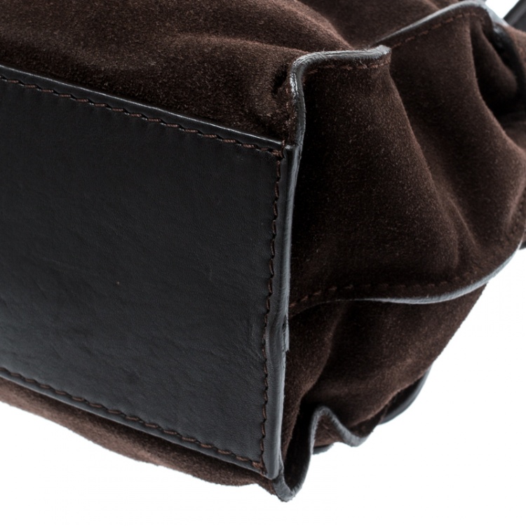 Pre Owned Gianfranco Ferre Brown Suede and Leather Satchel