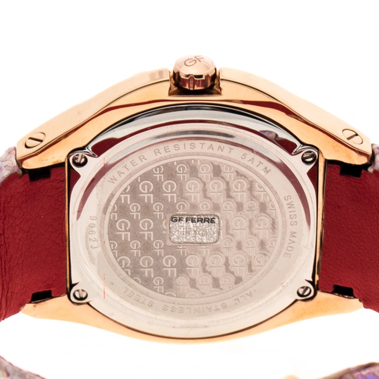 Pre Owned Gianfranco Ferre Mother of Pearl Gold-Plated Stainless Steel 9062J Women's Wristwatch 43 mm