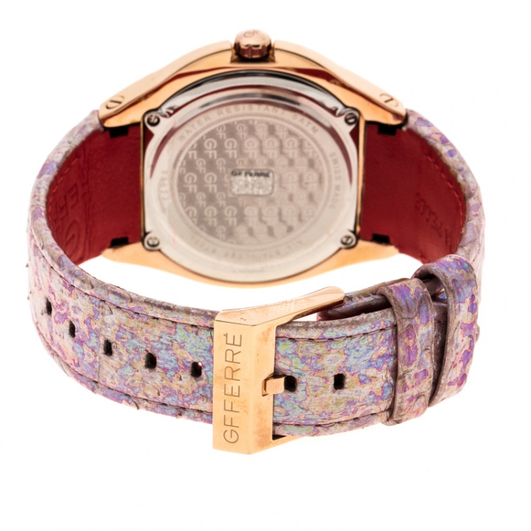 Pre Owned Gianfranco Ferre Mother of Pearl Gold-Plated Stainless Steel 9062J Women's Wristwatch 43 mm