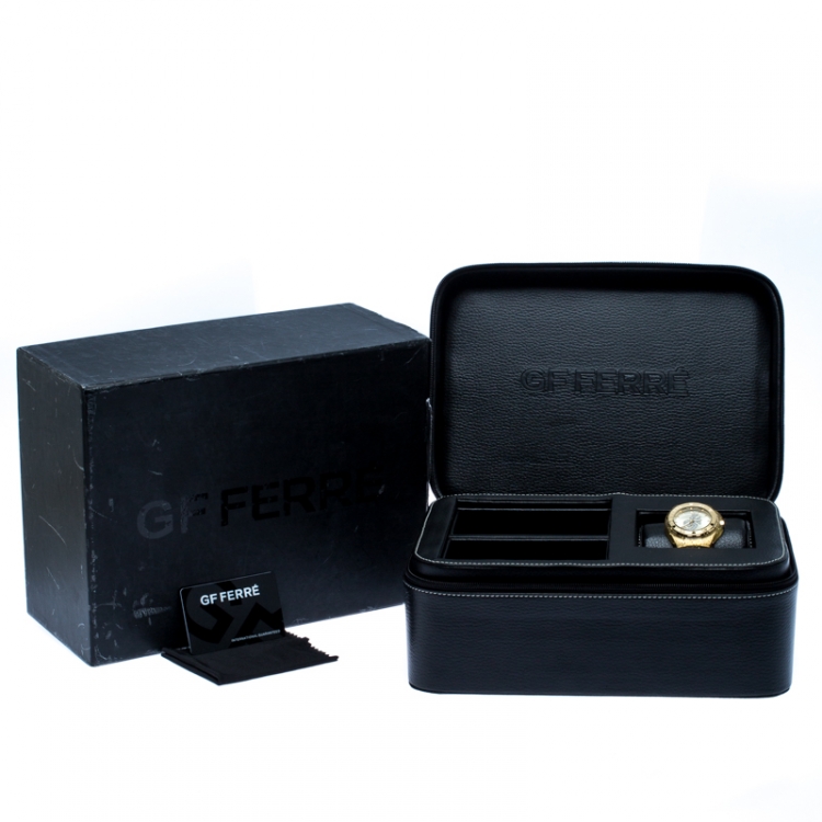 Pre Owned GF Ferre Yellow Gold Plated Stainless Steel Rubber GF9024J Women's Wristwatch 43 mm