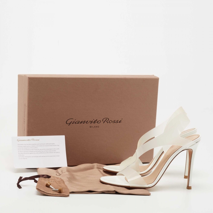 Pre Owned Gianvito Rossi White PVC Metropolis Sandals Size 37