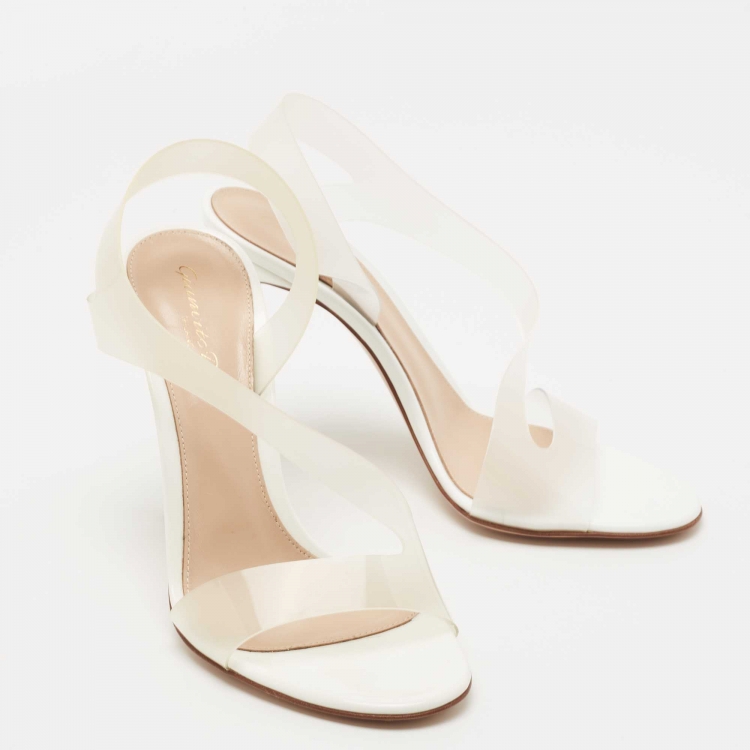 Pre Owned Gianvito Rossi White PVC Metropolis Sandals Size 37