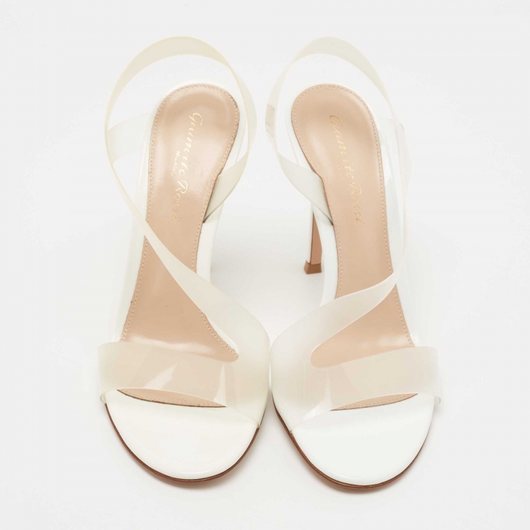 Pre Owned Gianvito Rossi White PVC Metropolis Sandals Size 37