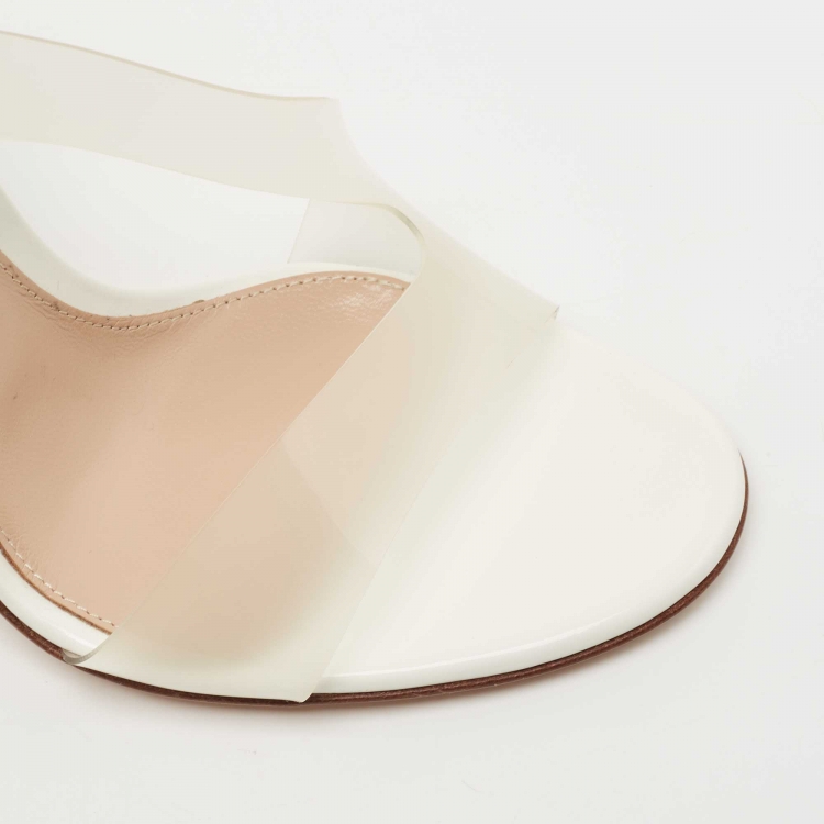 Pre Owned Gianvito Rossi White PVC Metropolis Sandals Size 37