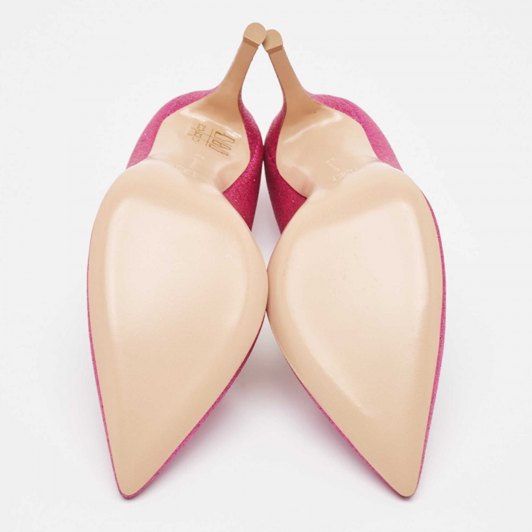 Pre Owned Gianvito Rossi Pink Glitter Gianvito Pumps Size 38