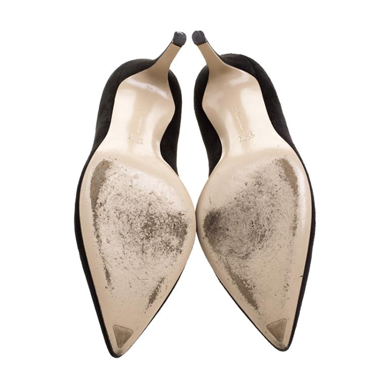 Pre Owned Gianvito Rossi Black Suede Pointed Toe Pumps Size 39