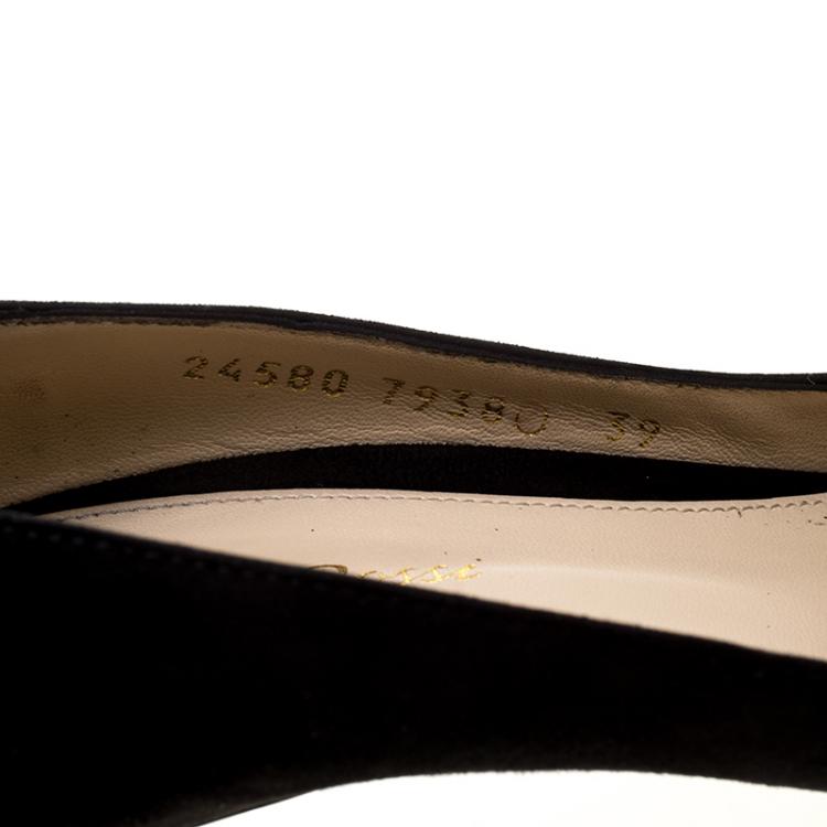 Pre Owned Gianvito Rossi Black Suede Pointed Toe Pumps Size 39