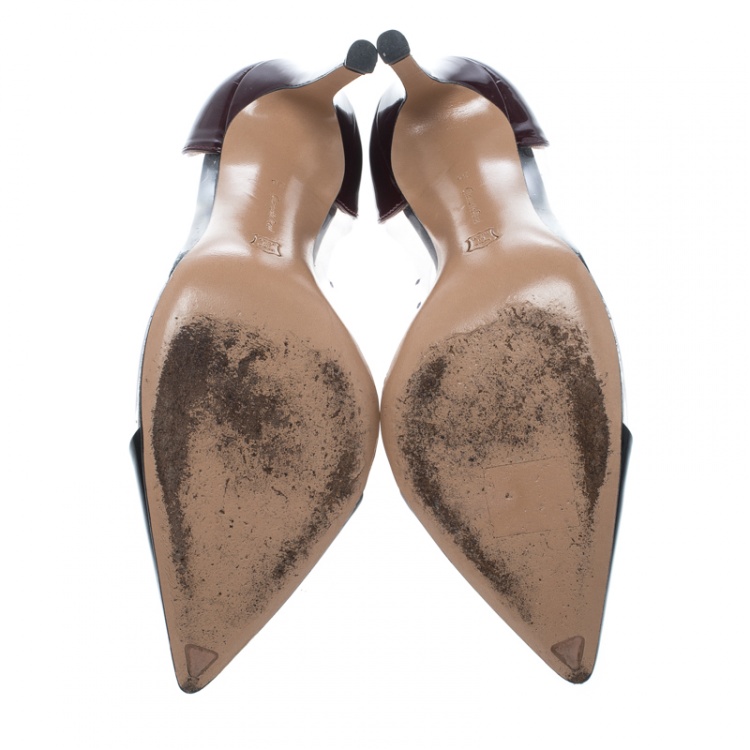 Pre Owned Gianvito Rossi Two Tone Patent Leather and PVC Plexi Pumps Size 36