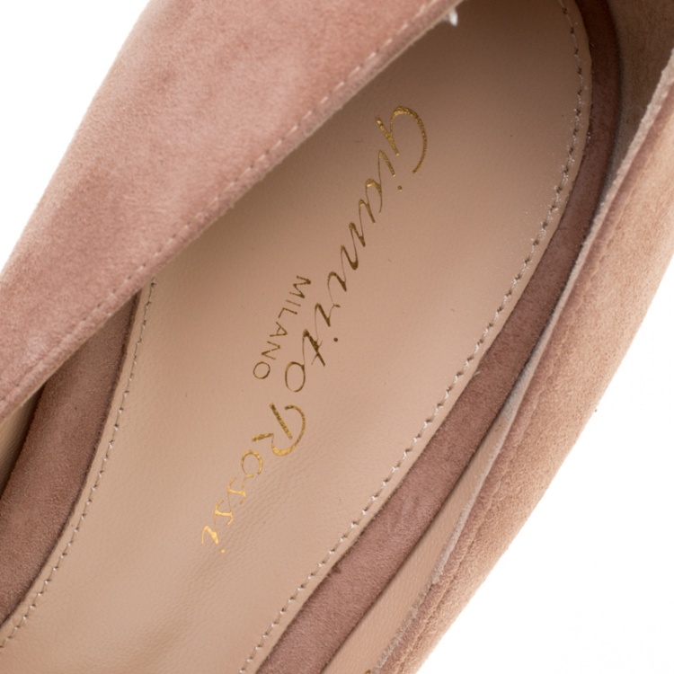 Pre Owned Gianvito Rossi Beige Suede Pointed Toe Pumps Size 39