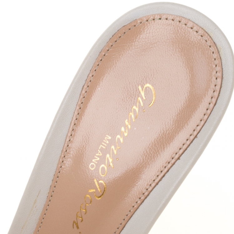 Pre Owned Gianvito Rossi Cream PVC With Leather Sandals Size 38