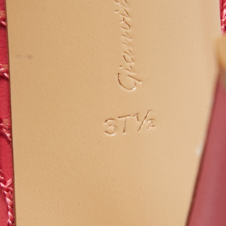 Pre Owned Gianvito Rossi Pink Mesh and Leather Pumps Size 37.5