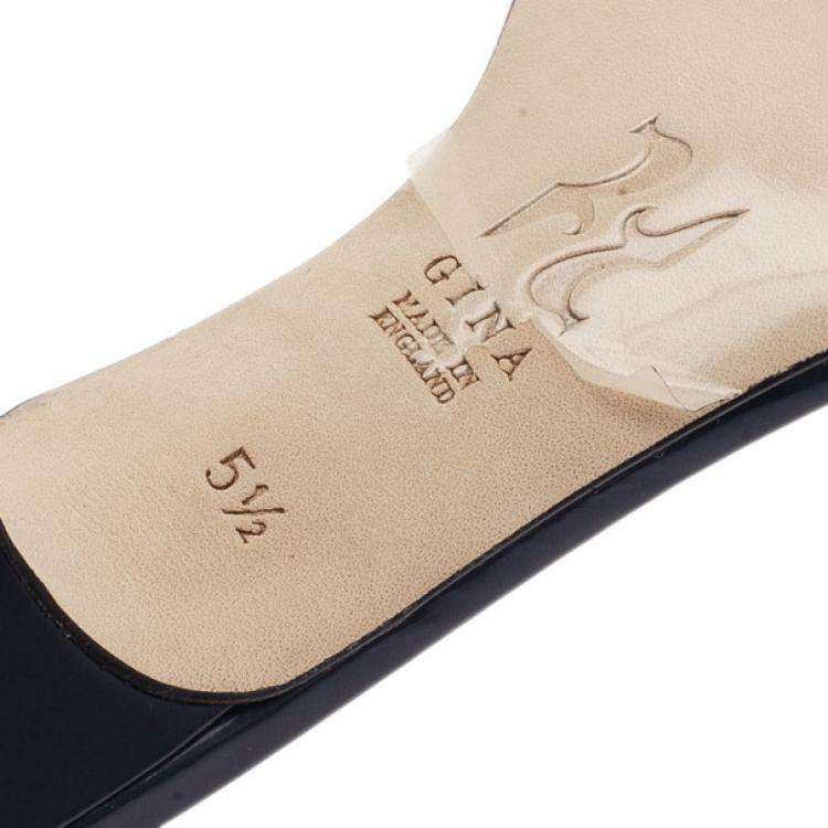 Pre Owned Gina Blue Crystal Kitten Heel Slides Size 38