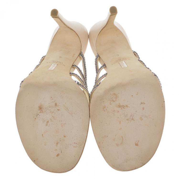 Pre Owned Gina Crystal Thong Sandals Size 39