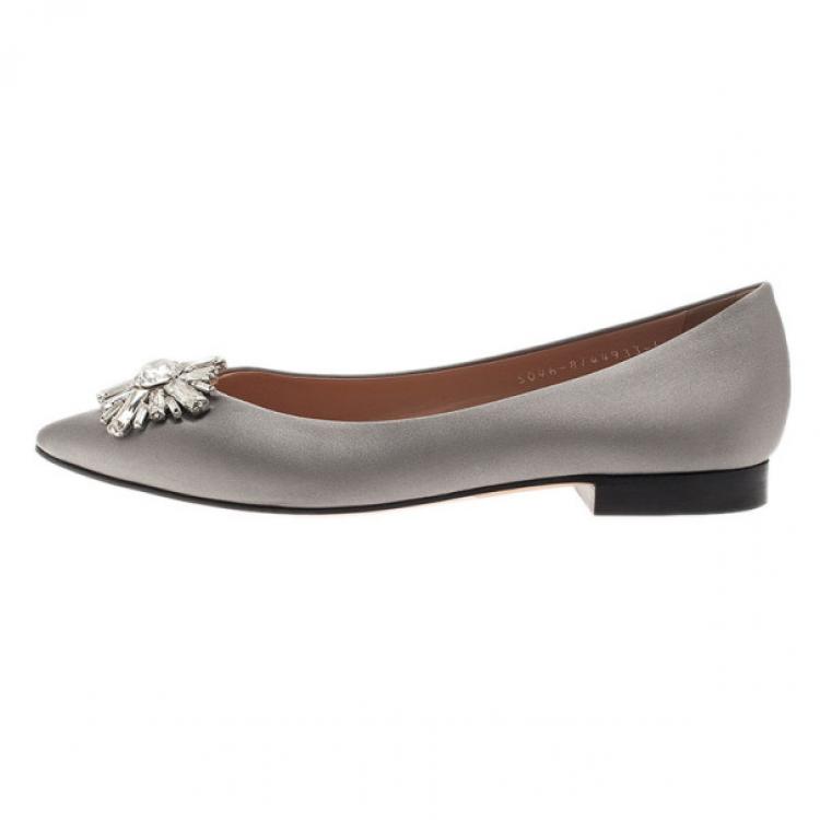 Pre Owned Gina Grey Satin Felicity Ballet Flats Size 39