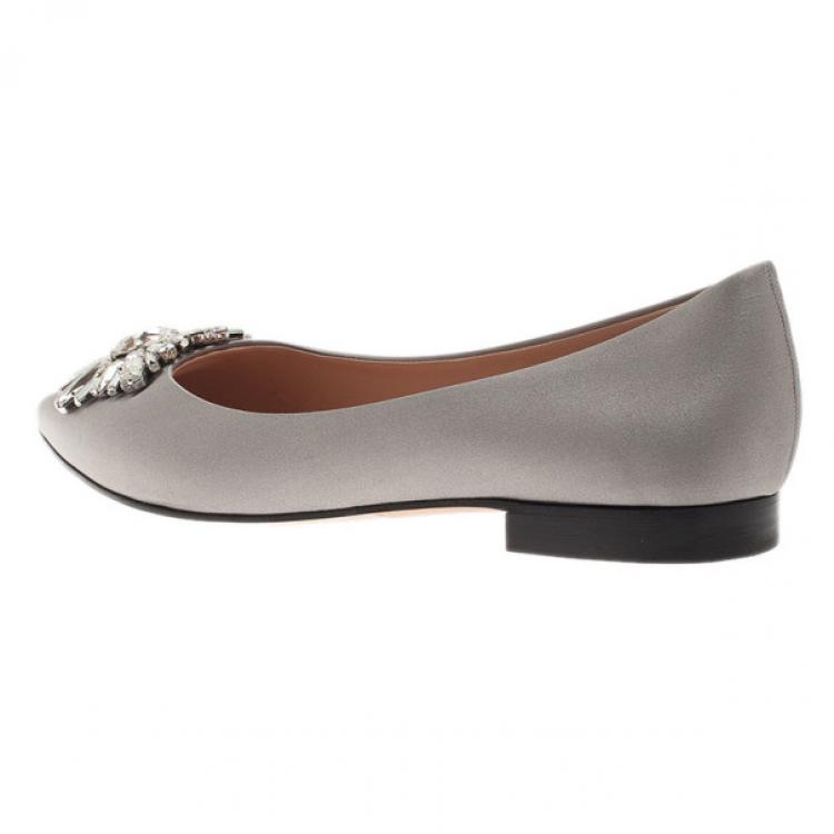 Pre Owned Gina Grey Satin Felicity Ballet Flats Size 39