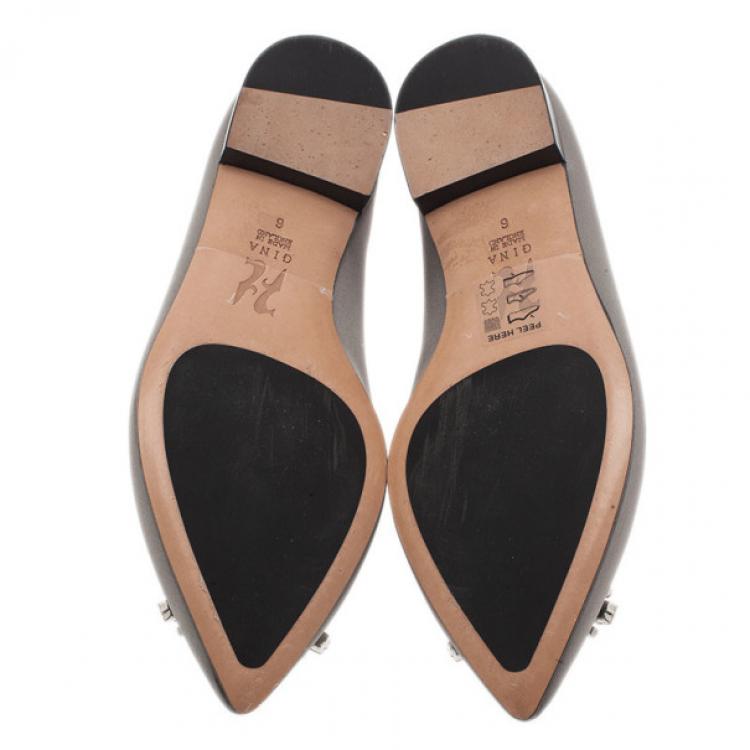 Pre Owned Gina Grey Satin Felicity Ballet Flats Size 39