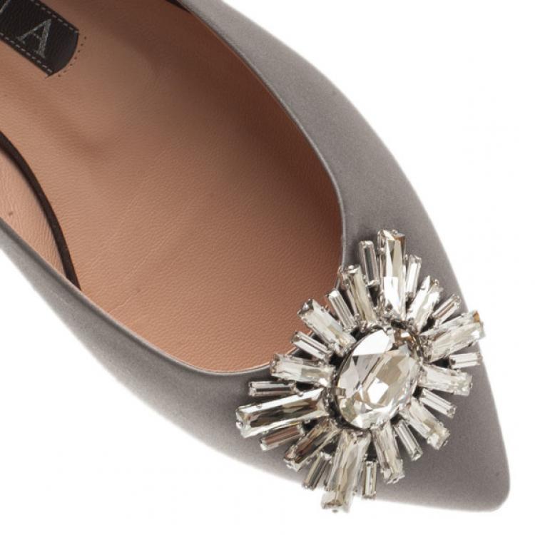 Pre Owned Gina Grey Satin Felicity Ballet Flats Size 39