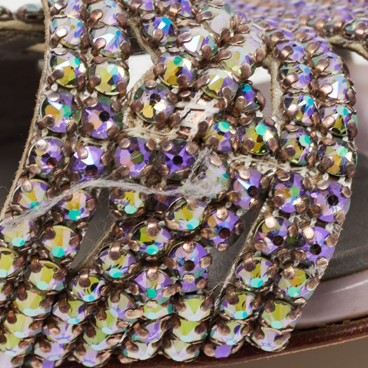 مملوكة مسبقًا Gina Lilac Leather Loren Flat Slides Size 39