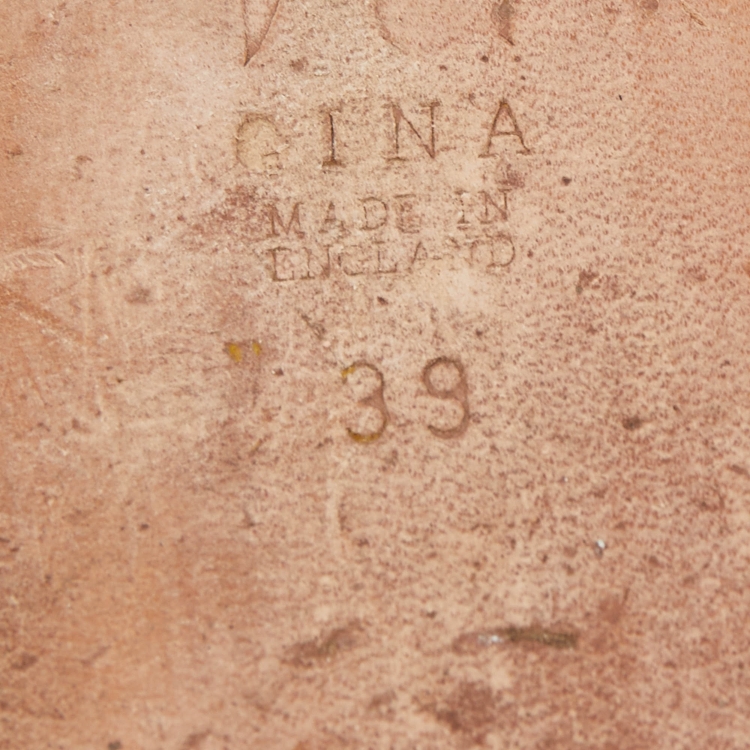 Pre Owned Gina Green Croc Embossed Patent Leather Crystal Embellished Slides Size 39