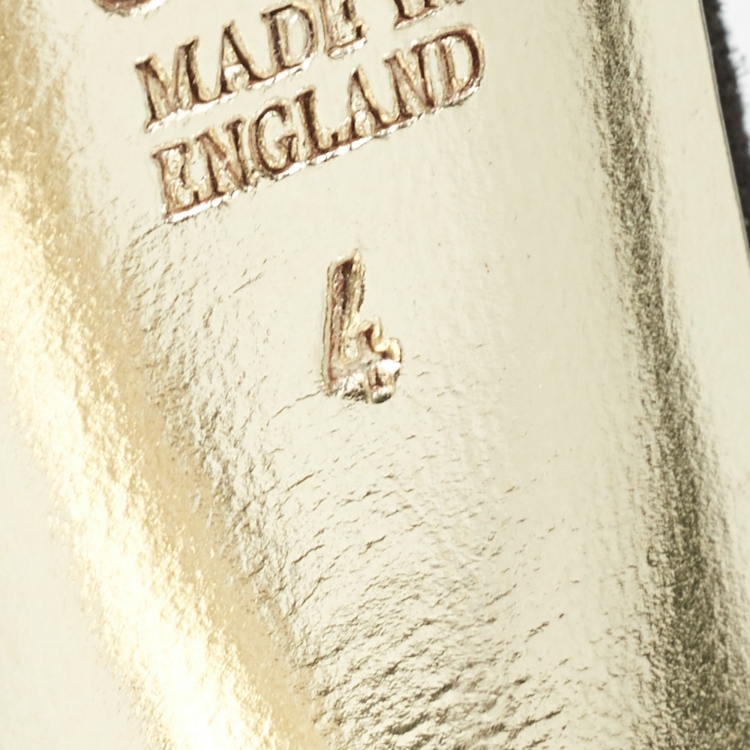 Pre Owned Gina Black Suede Peep Toe Platform Pumps Size 37