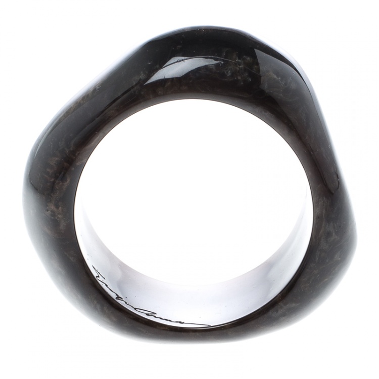 Pre Owned Giorgio Armani Metallic Resin Wide Cuff Bangle Bracelet 20 cm