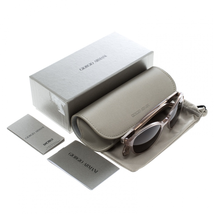 Pre Owned Giorgio Armani Beige AR8006 Round Sunglasses