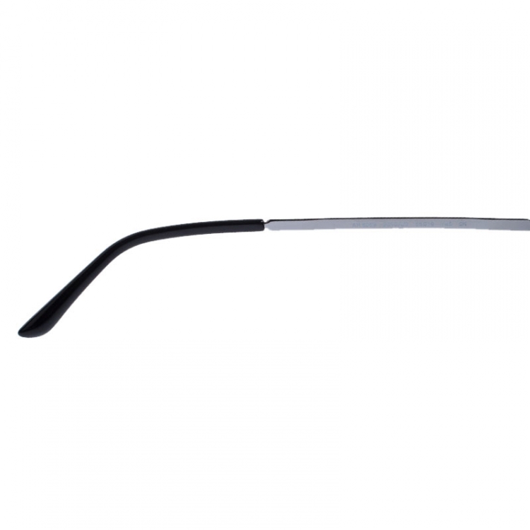 Pre Owned Giorgio Armani Gunmetal Tone/ Silver and Blue Flower Pad Print AR 6069 Round Sunglasses