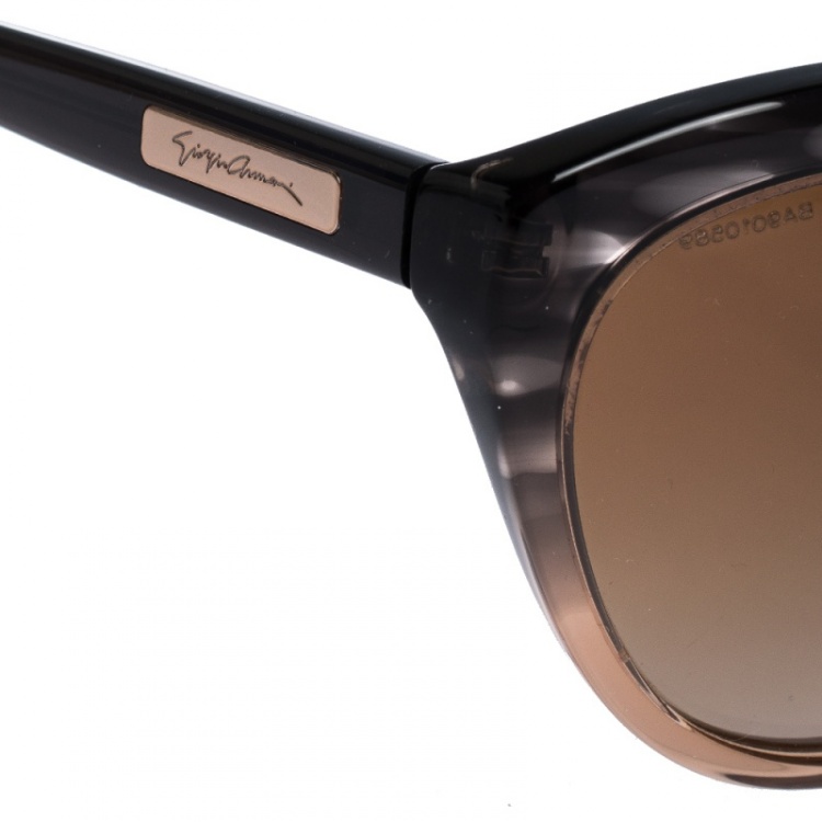 Pre Owned Giorgio Armani Black/Brown Gradient AR 8033 Oval Sunglasses 