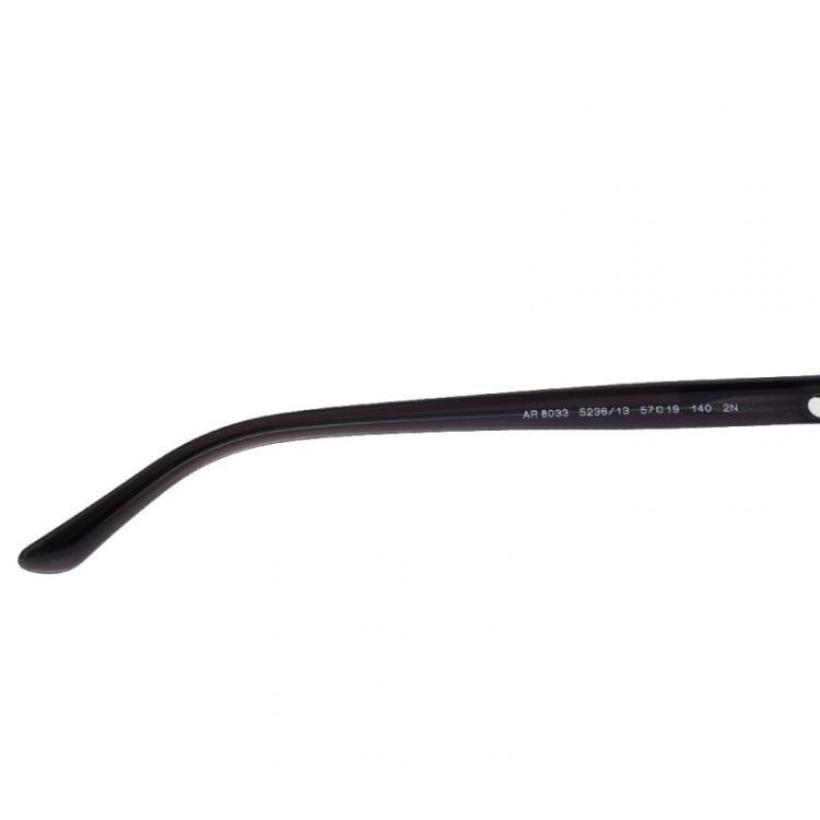 Pre Owned Giorgio Armani Black/Brown Gradient AR 8033 Oval Sunglasses 