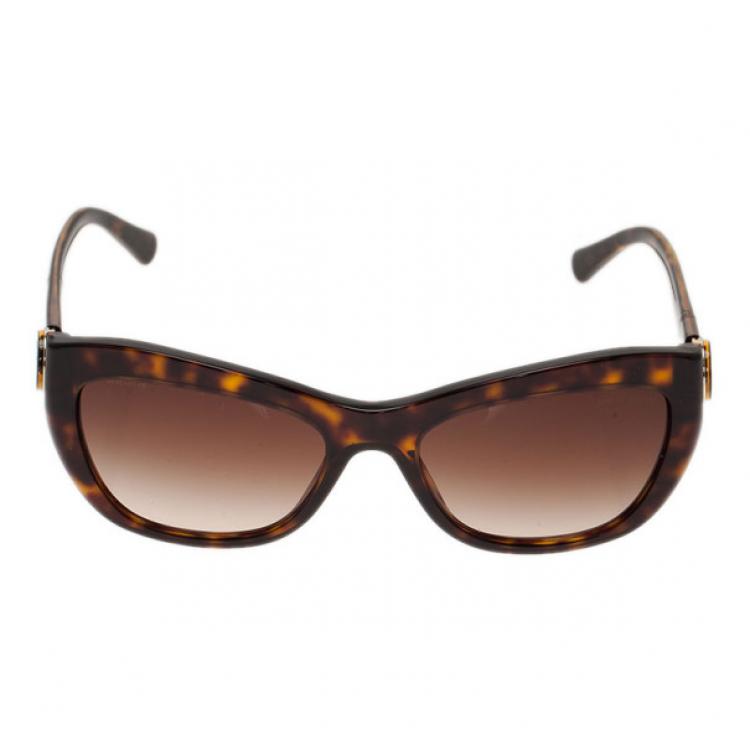 Pre Owned Giorgio Armani Tortoise Frame Cat Eye Sunglasses