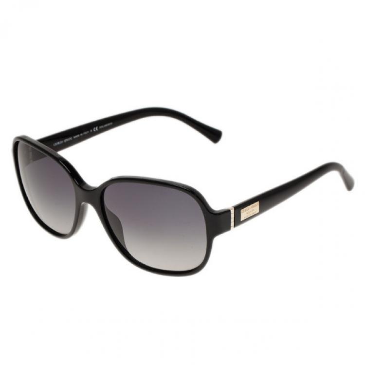 Pre Owned Giorgio Armani Black Oversized Square Sunglasses