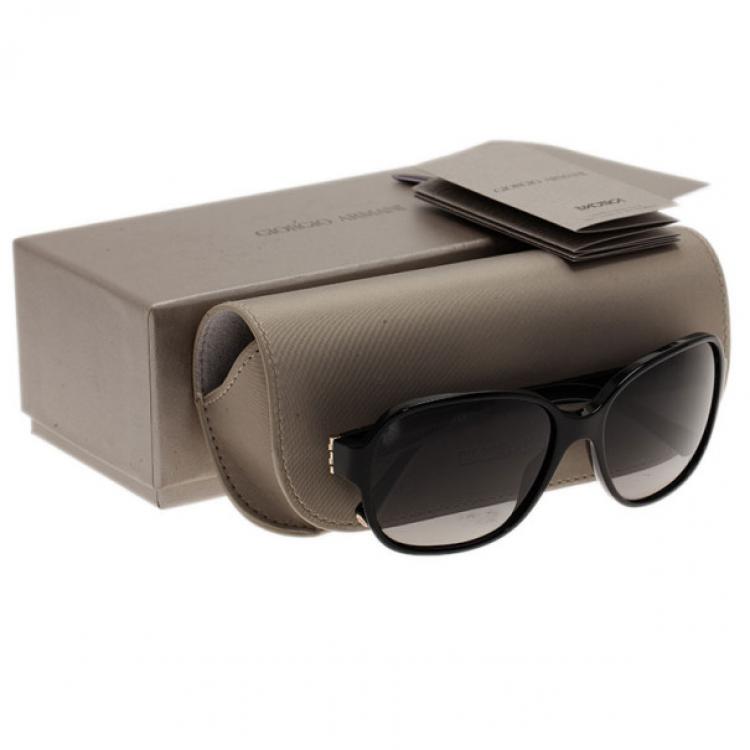 Pre Owned Giorgio Armani Black Oversized Square Sunglasses