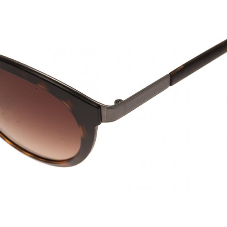 Pre Owned Giorgio Armani Brown Phantos Round Sunglasses