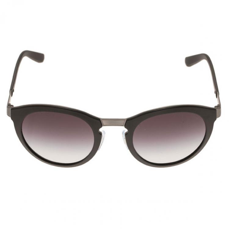 Pre Owned Giorgio Armani Black Phantos Round Sunglasses