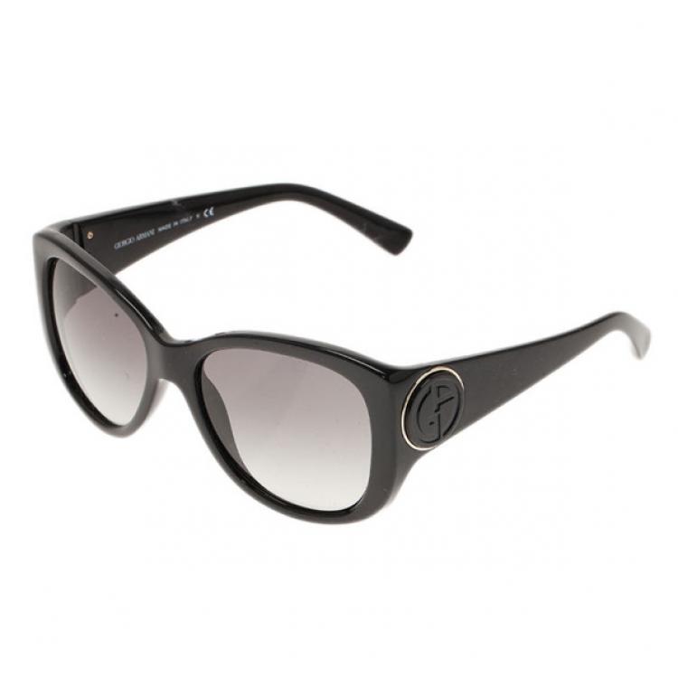 Pre Owned Giorgio Armani Black Cat Eye Sunglasses