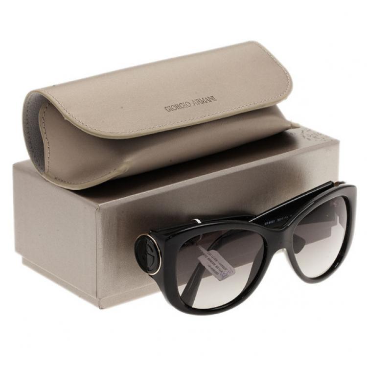 Pre Owned Giorgio Armani Black Cat Eye Sunglasses