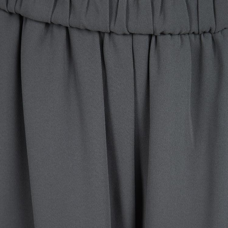 Pre Owned Giorgio Armani Grey Elasticized Waist Pants S