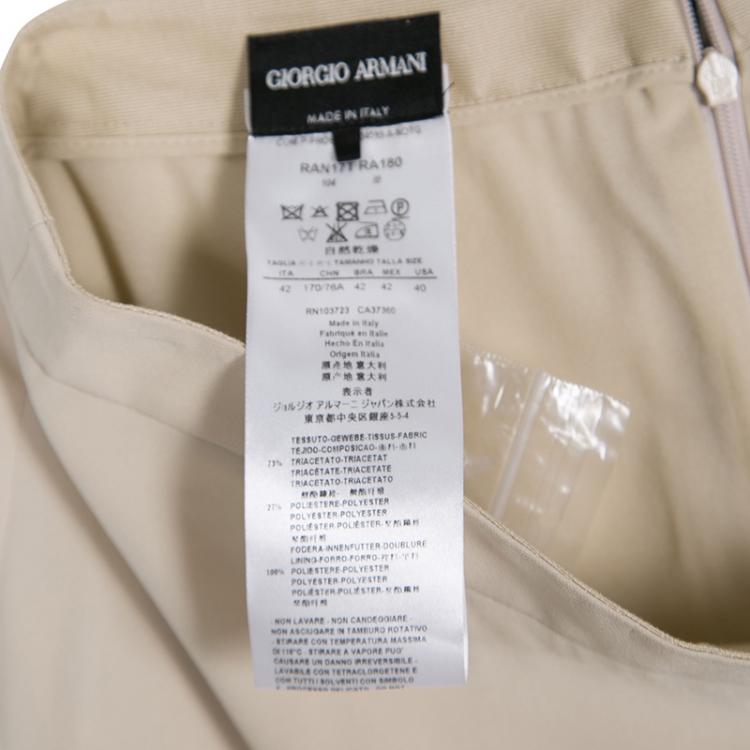 Pre Owned Giorgio Armani Beige Tecno Maxi Skirt  M
