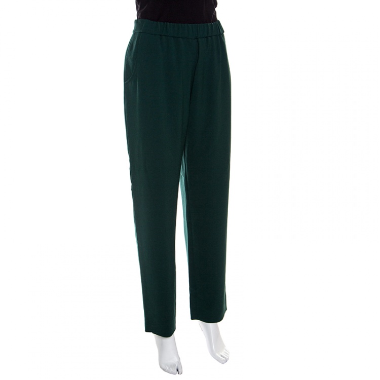 Pre Owned Giorgio Armani Green Tailored Trousers M
