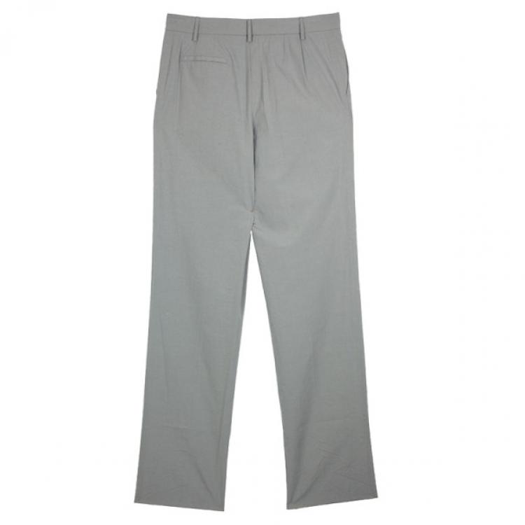 Pre Owned Giorgio Armani Grey Cotton Pants M