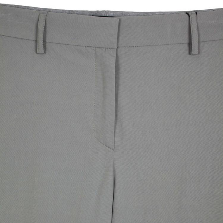 Pre Owned Giorgio Armani Grey Cotton Pants M