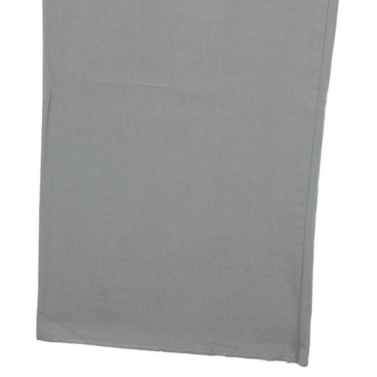 Pre Owned Giorgio Armani Grey Cotton Pants M