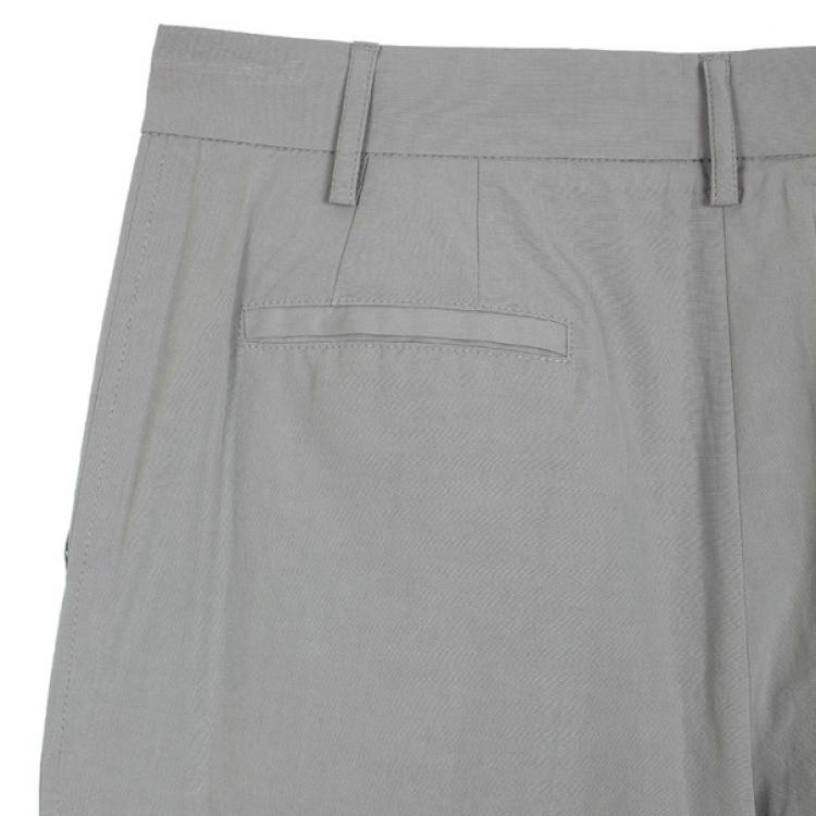 Pre Owned Giorgio Armani Grey Cotton Pants M