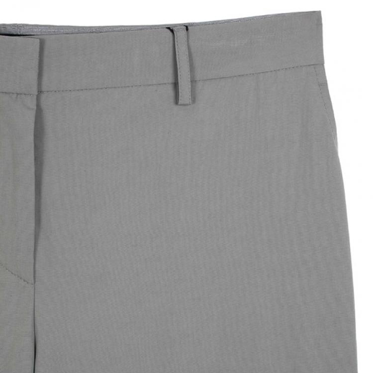 Pre Owned Giorgio Armani Grey Cotton Pants M