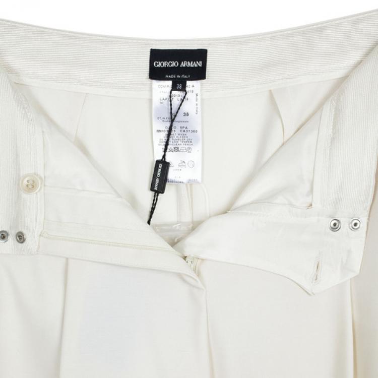 Pre Owned Giorgio Armani Wide Wool Pants S