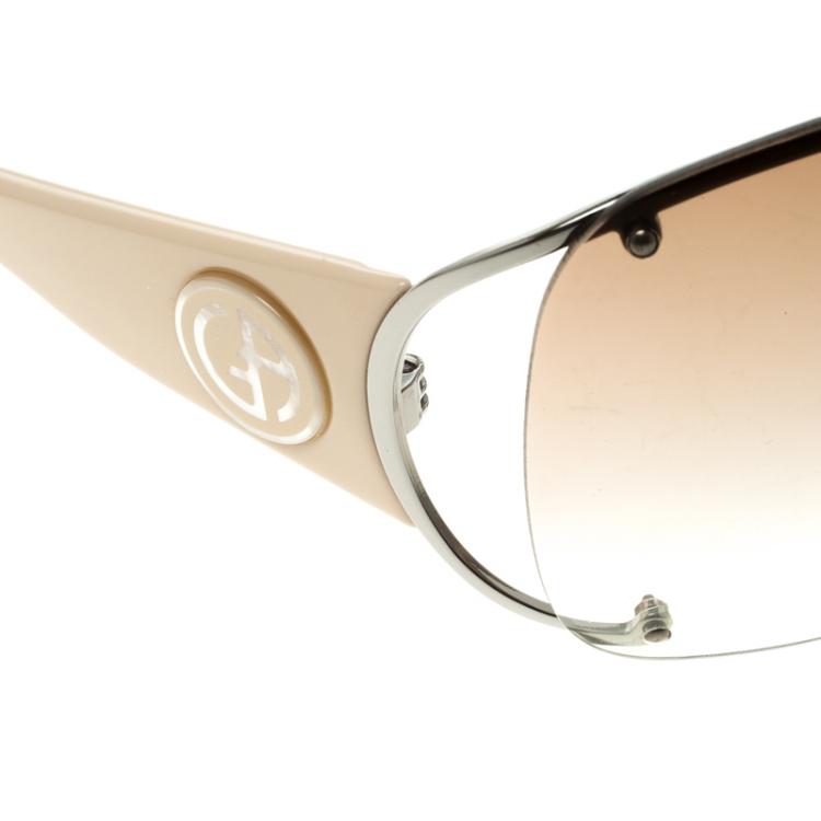 Pre Owned Giorgio Armani Brown GA369/S Shield Sunglasses 