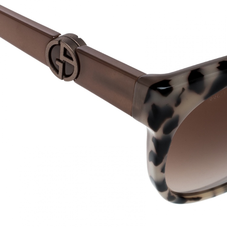 Pre Owned Giorgio Armani Brown Leopard/Brown Gradient AR8050 Wayfarer Sunglasses