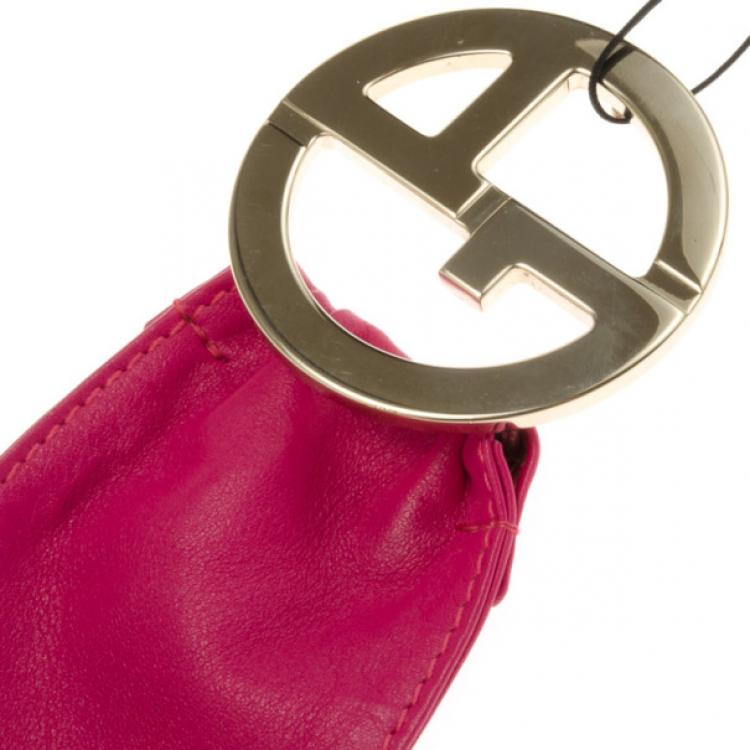 مملوكة مسبقًا Giorgio Armani Pink Leather Waist Belt Size 44