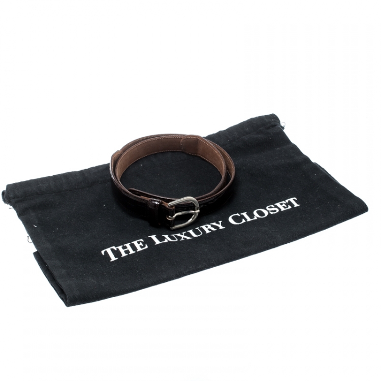 Pre Owned Giorgio Armani Brown Leather Belt 71 CM